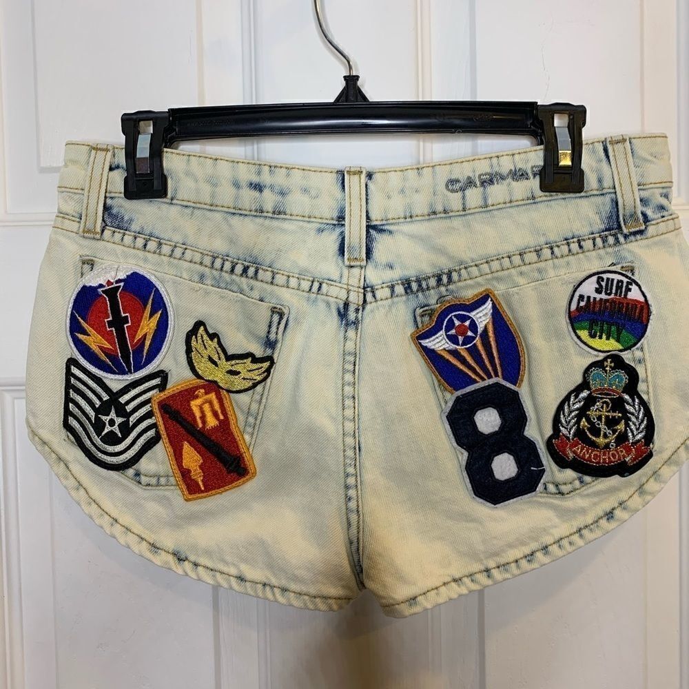 Carmar Distressed Denim Patch Shorts
